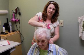 Residents enjoy in home hair salon